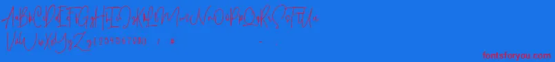 Shallamander  Demo  Font – Red Fonts on Blue Background