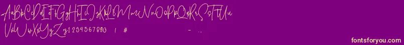 Shallamander  Demo  Font – Yellow Fonts on Purple Background