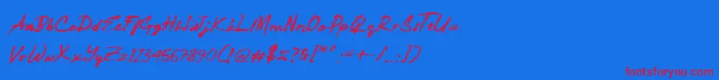 Shallows Font – Red Fonts on Blue Background