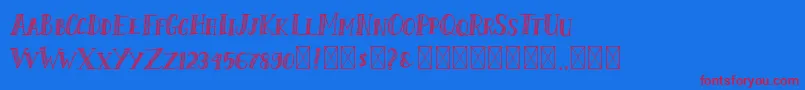 ShalmoneHunter-Schriftart – Rote Schriften auf blauem Hintergrund