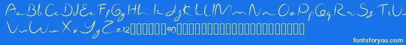 フォントShamallien – 黄色の文字、青い背景