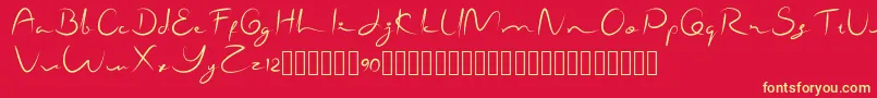 Shamallien Font – Yellow Fonts on Red Background