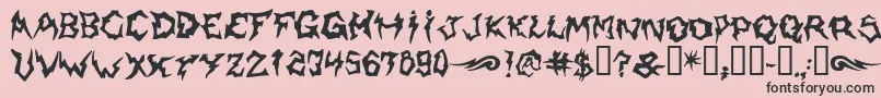 Shaman-fontti – mustat fontit vaaleanpunaisella taustalla