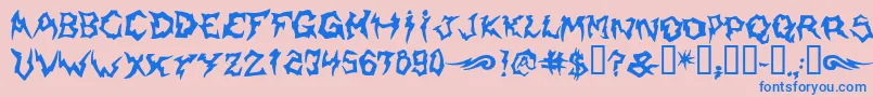 Shaman Font – Blue Fonts on Pink Background