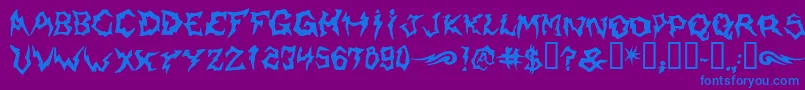 フォントShaman – 紫色の背景に青い文字
