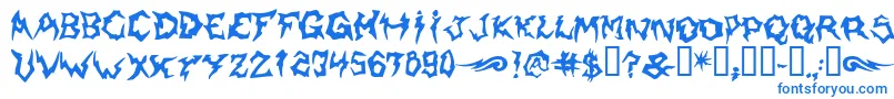 フォントShaman – 白い背景に青い文字