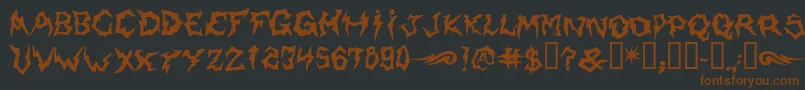 Shaman-fontti – ruskeat fontit mustalla taustalla