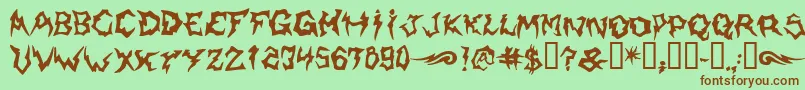Shaman-fontti – ruskeat fontit vihreällä taustalla