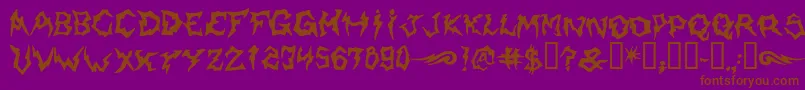 Shaman-Schriftart – Braune Schriften auf violettem Hintergrund