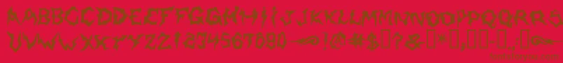 フォントShaman – 赤い背景に茶色の文字