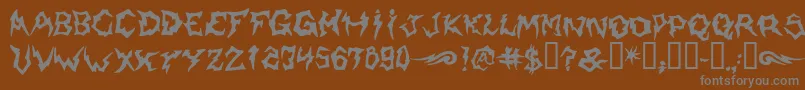 Shaman-Schriftart – Graue Schriften auf braunem Hintergrund