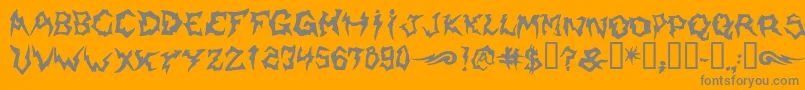 Shaman-Schriftart – Graue Schriften auf orangefarbenem Hintergrund