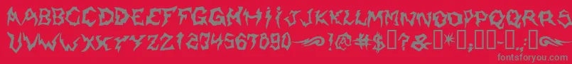 フォントShaman – 赤い背景に灰色の文字
