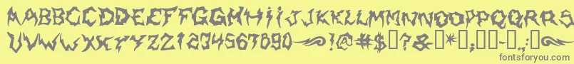 Shaman-Schriftart – Graue Schriften auf gelbem Hintergrund