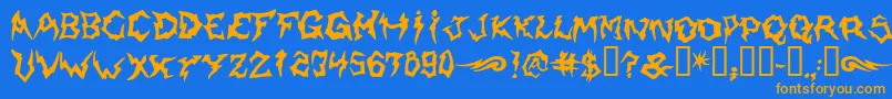 Shaman Font – Orange Fonts on Blue Background