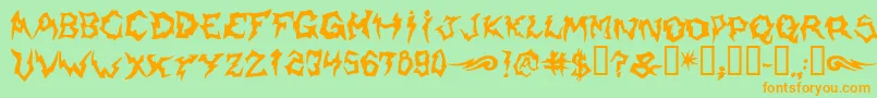 Shaman Font – Orange Fonts on Green Background