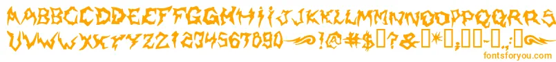 Shaman-Schriftart – Orangefarbene Schriften auf weißem Hintergrund