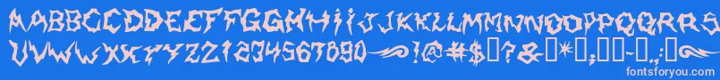 Shaman Font – Pink Fonts on Blue Background