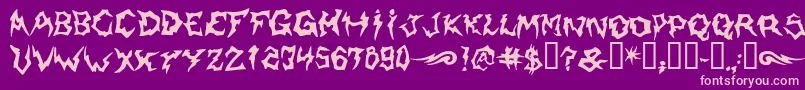 Shaman-Schriftart – Rosa Schriften auf violettem Hintergrund