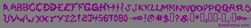 Shaman-fontti – violetit fontit harmaalla taustalla