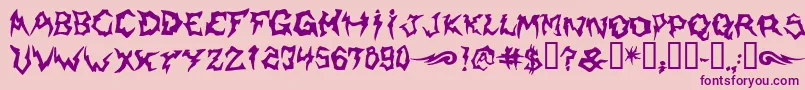 Shaman-fontti – violetit fontit vaaleanpunaisella taustalla