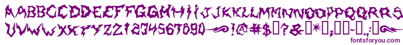 Czcionka Shaman – fioletowe czcionki na białym tle