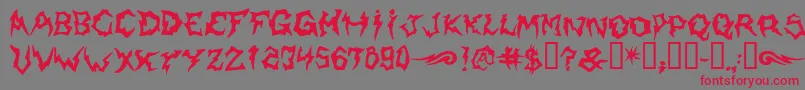 Shaman-Schriftart – Rote Schriften auf grauem Hintergrund