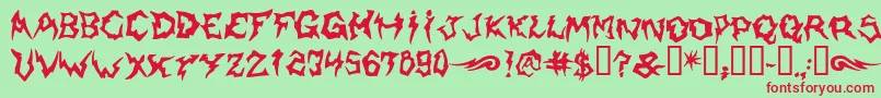 フォントShaman – 赤い文字の緑の背景