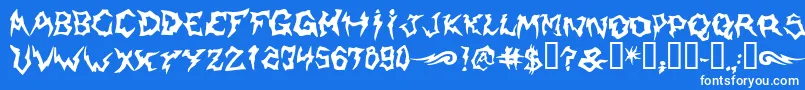Shaman Font – White Fonts on Blue Background