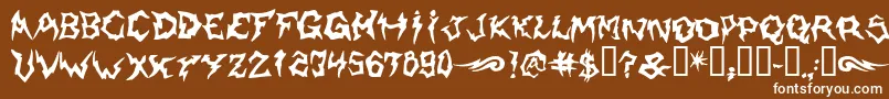 フォントShaman – 茶色の背景に白い文字