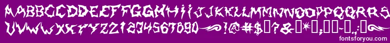 Shaman-Schriftart – Weiße Schriften auf violettem Hintergrund