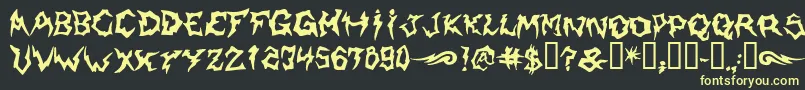 Shaman-fontti – keltaiset fontit mustalla taustalla