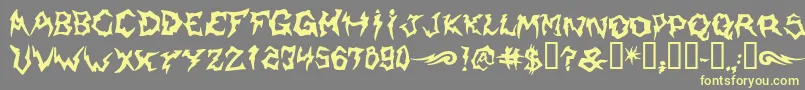Shaman-Schriftart – Gelbe Schriften auf grauem Hintergrund