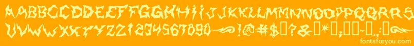 Shaman-fontti – keltaiset fontit oranssilla taustalla