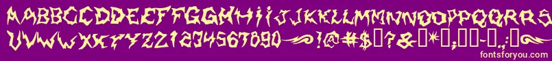 Shaman Font – Yellow Fonts on Purple Background