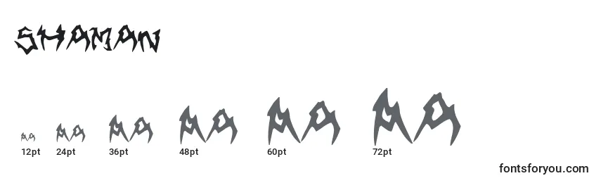 Размеры шрифта Shaman (140587)