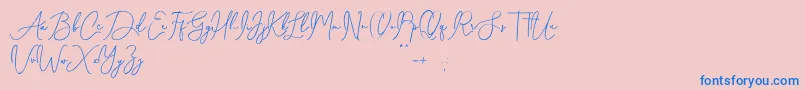 Shamissa Font – Blue Fonts on Pink Background