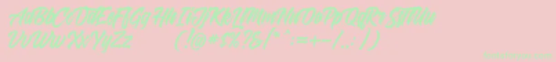 Shanders free Font – Green Fonts on Pink Background