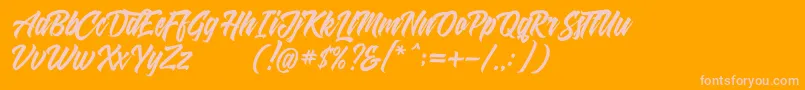 Czcionka Shanders free – różowe czcionki na pomarańczowym tle