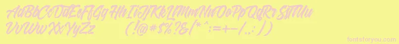Czcionka Shanders free – różowe czcionki na żółtym tle