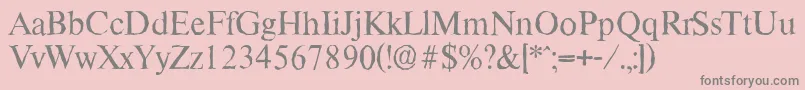 フォントThamesantiqueRegular – ピンクの背景に灰色の文字
