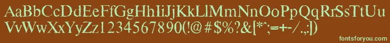 ThamesantiqueRegular Font – Green Fonts on Brown Background