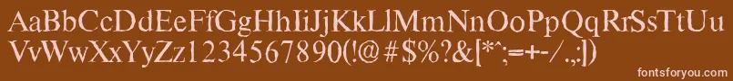 ThamesantiqueRegular Font – Pink Fonts on Brown Background