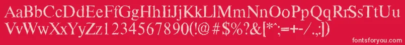 ThamesantiqueRegular Font – Pink Fonts on Red Background