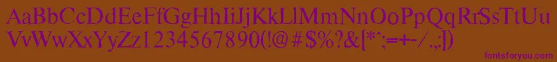 ThamesantiqueRegular Font – Purple Fonts on Brown Background