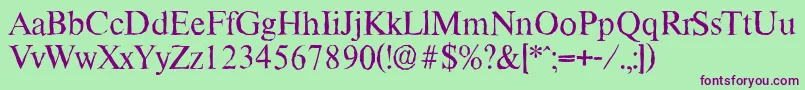 ThamesantiqueRegular Font – Purple Fonts on Green Background