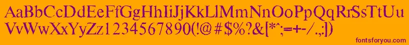 ThamesantiqueRegular Font – Purple Fonts on Orange Background