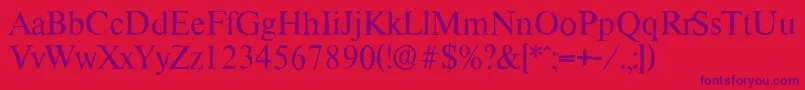 ThamesantiqueRegular Font – Purple Fonts on Red Background