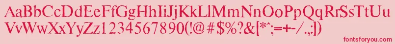 ThamesantiqueRegular Font – Red Fonts on Pink Background