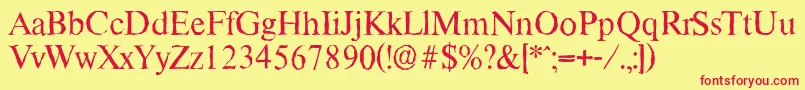 ThamesantiqueRegular Font – Red Fonts on Yellow Background
